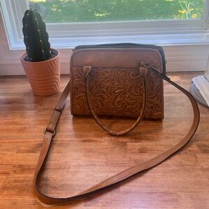 Patricia Nash western embossed leather satchel